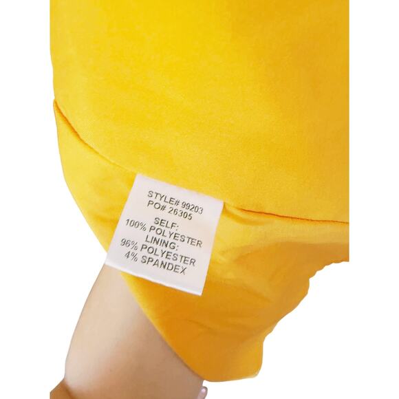 Skies Are Blue Satin Smocked Waist Ruffle Mini Dress Small Gold Cocktail Event - Picture 8 of 8